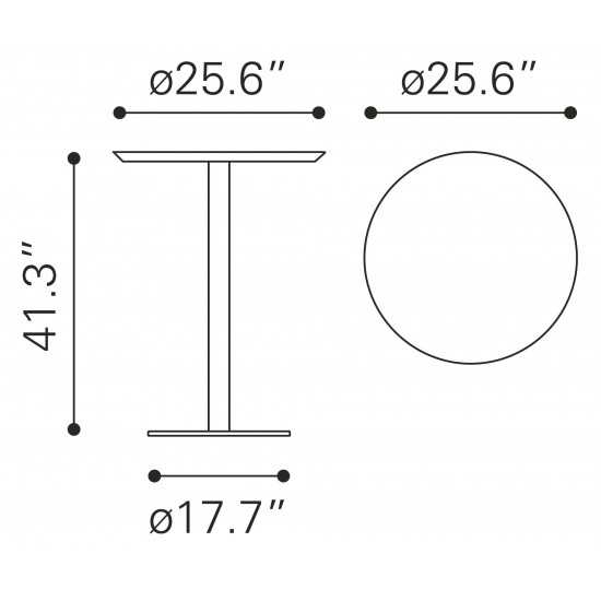 Bergen Bar Table Walnut