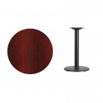 30'' Round Mahogany Laminate Table Top with 18'' Round Table Height Base