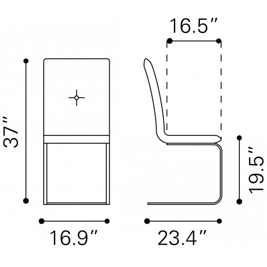 Anjou Dining Chair (Set of 2) Black