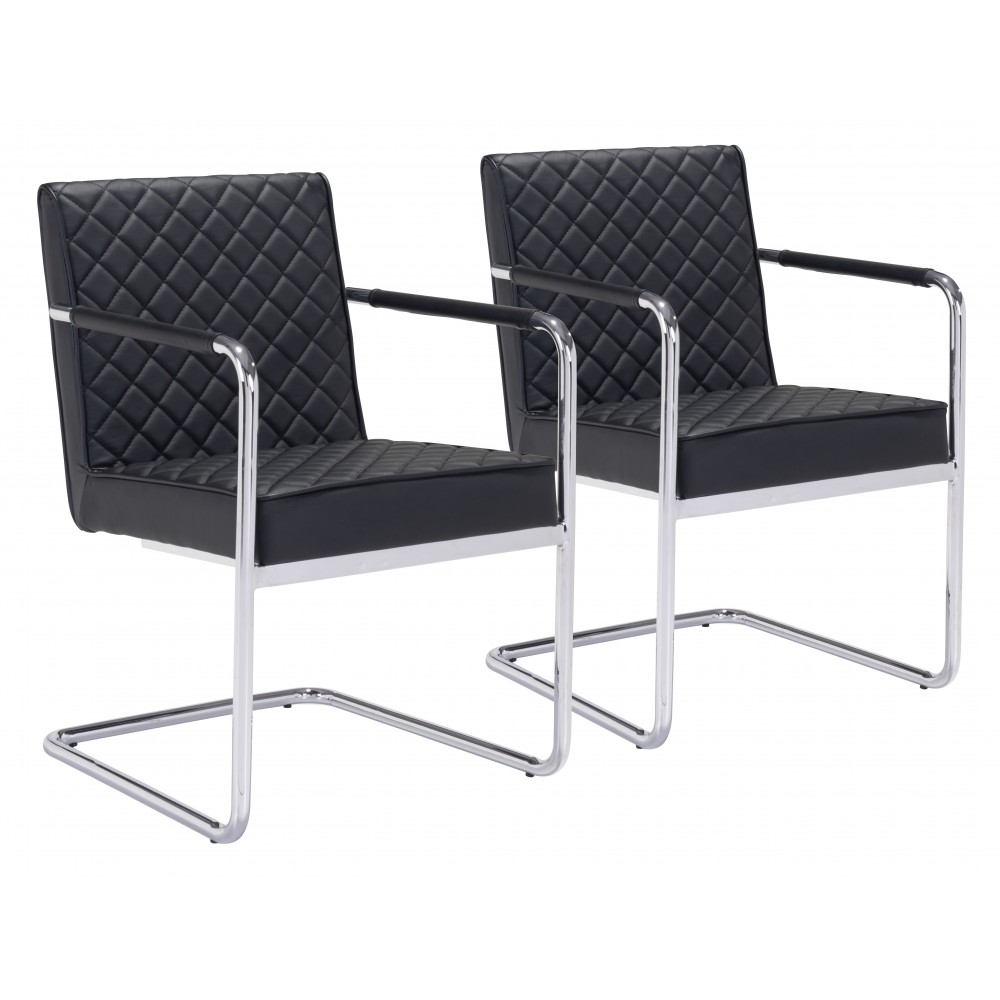 Quilt Dining Chair (Set of 2) Black Quilt Dining Chair (Set of 2) Black