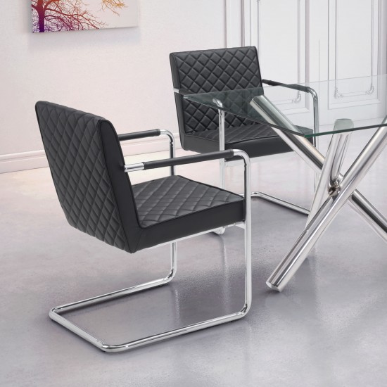Quilt Dining Chair (Set of 2) Black