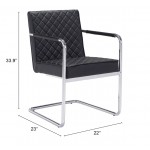 Quilt Dining Chair (Set of 2) Black