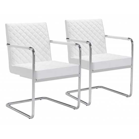 Quilt Dining Chair (Set of 2) White