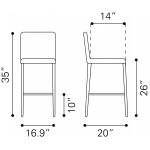 Confidence Counter Chair (Set of 2) Black