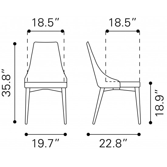 Moor Dining Chair (Set of 2) Dark Gray