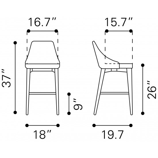 Moor Counter Chair Dark Gray