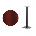 30'' Round Mahogany Laminate Table Top with 18'' Round Bar Height Table Base