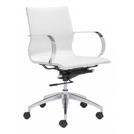 Glider Low Back Office Chair White