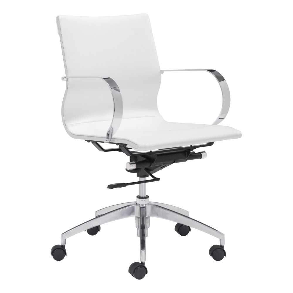 Glider Low Back Office Chair White