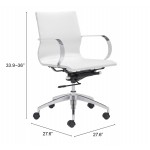 Glider Low Back Office Chair White