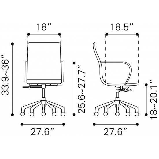 Glider Low Back Office Chair White