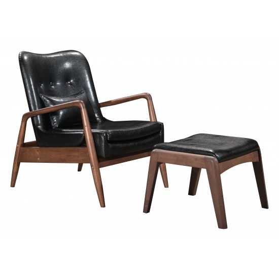 Bully Lounge Chair & Ottoman Black