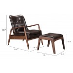 Bully Lounge Chair & Ottoman Brown