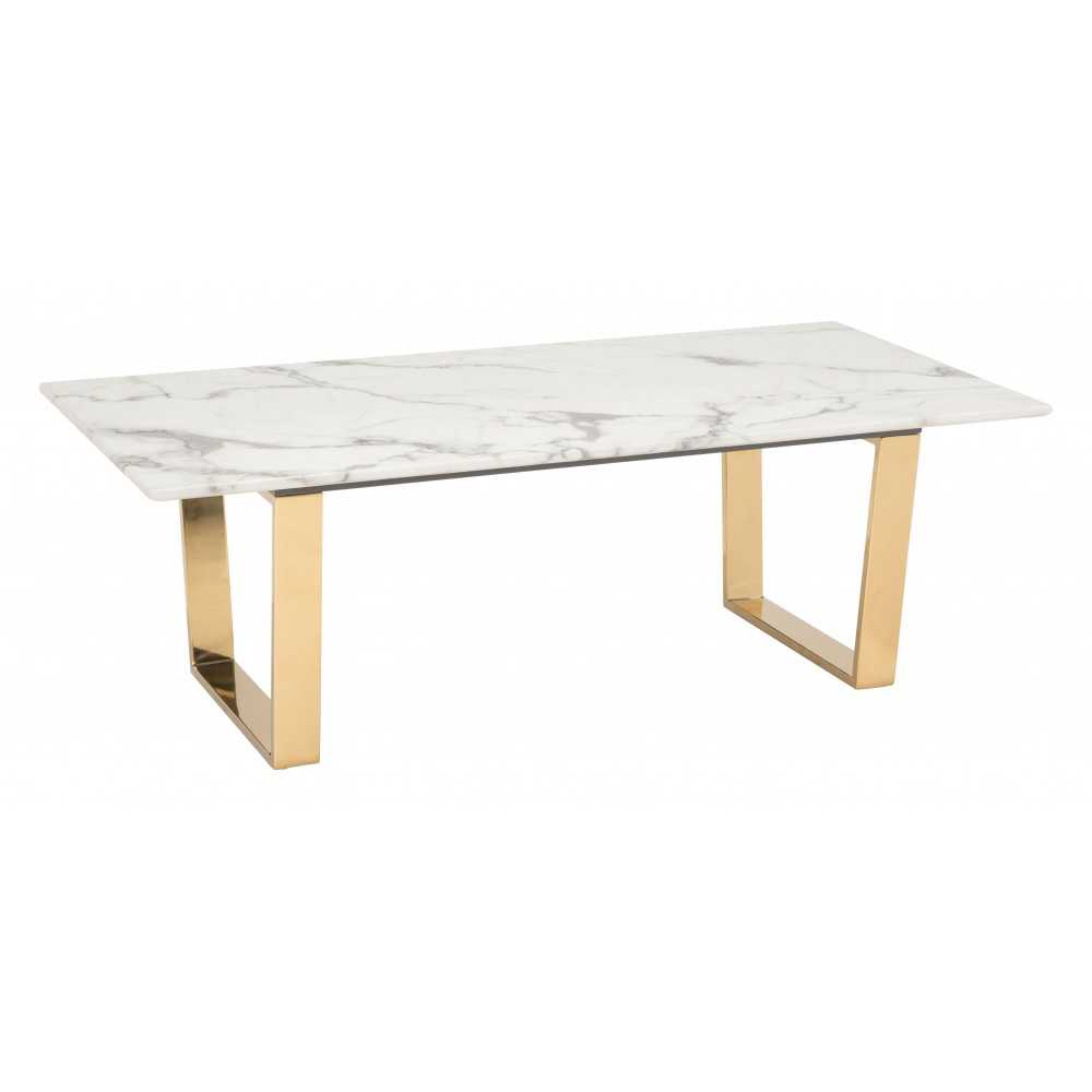 Atlas Coffee Table White & Gold