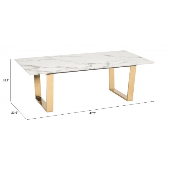 Atlas Coffee Table White & Gold