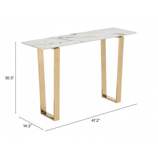 Atlas Console Table White & Gold