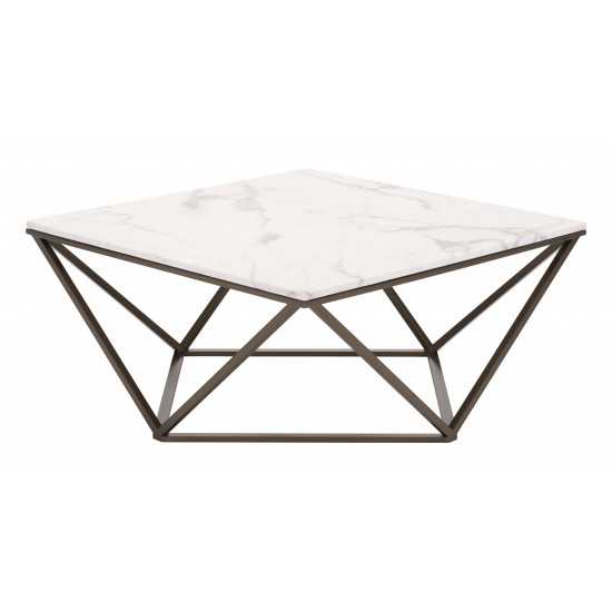 Tintern Coffee Table White & Antique Brass