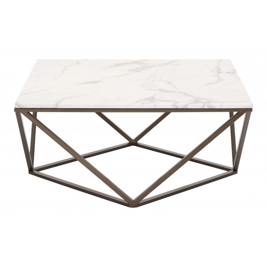 Tintern Coffee Table White & Antique Brass