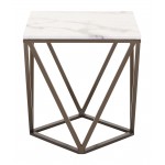 Tintern End Table White & Antique Brass