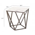 Tintern End Table White & Antique Brass