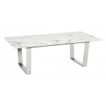 Atlas Coffee Table White & Silver