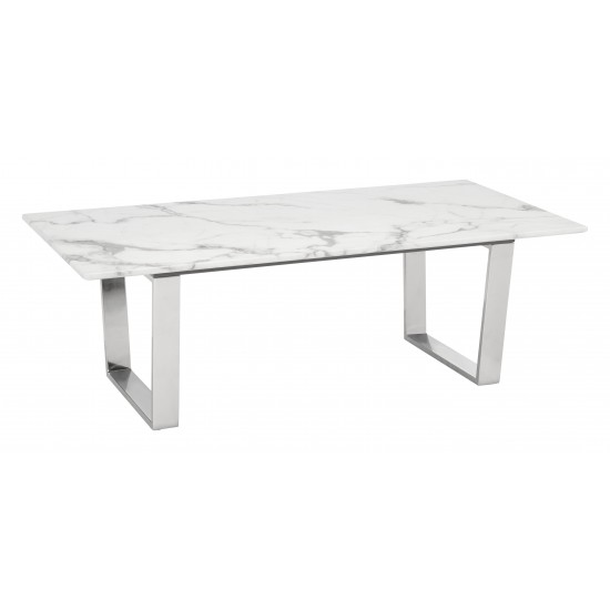 Atlas Coffee Table White & Silver