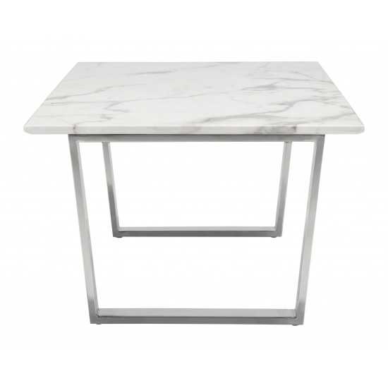 Atlas Coffee Table White & Silver