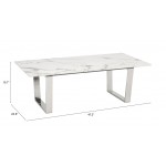 Atlas Coffee Table White & Silver