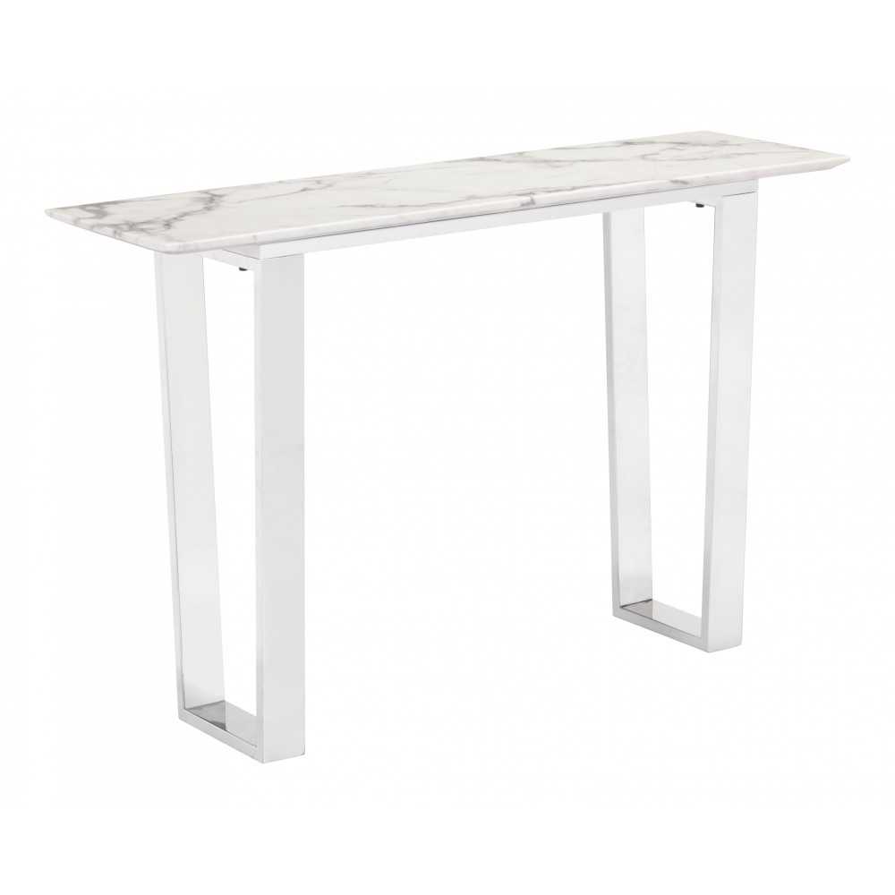 Atlas Console Table White & Silver