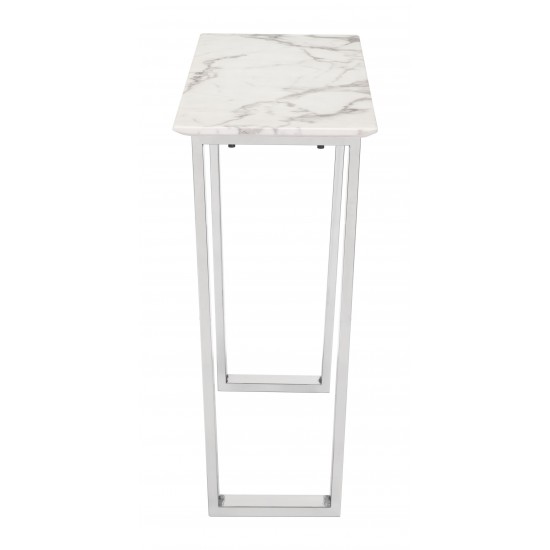 Atlas Console Table White & Silver