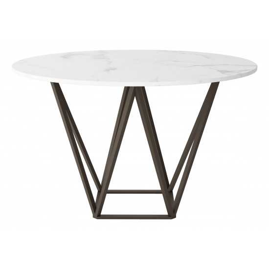 Tintern Dining Table White & Antique Brass