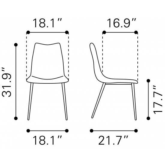 Norwich Dining Chair (Set of 2) Brown