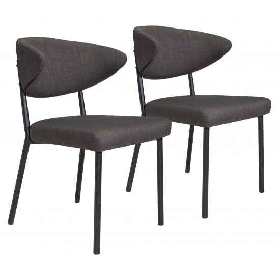 Pontus Dining Chair (Set of 2) Charcoal Gray