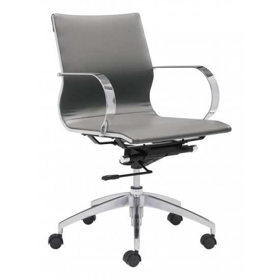 Glider Low Back Office Chair Gray