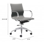 Glider Low Back Office Chair Gray