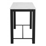 Dawson Faux Marble Bar Table White & Matte Black