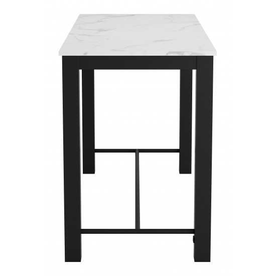 Dawson Faux Marble Bar Table White & Matte Black