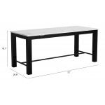 Dawson Faux Marble Bar Table White & Matte Black