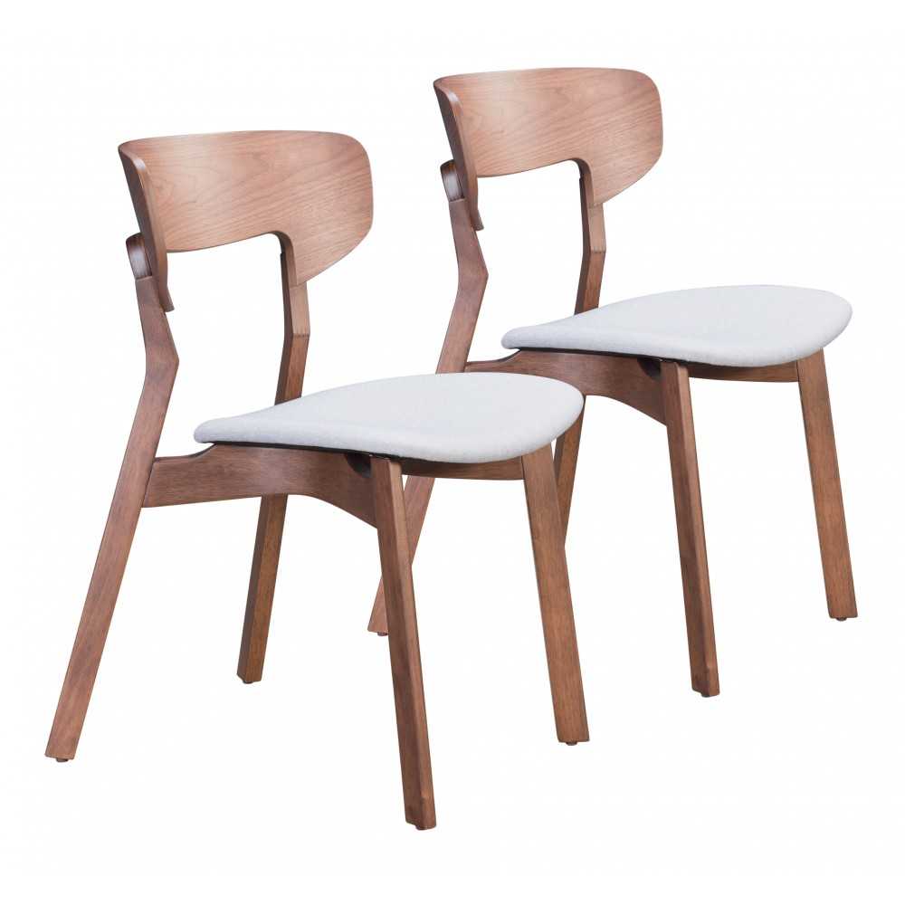 Russell Dining Chair (Set of 2) Walnut & Gray Russell Dining Chair (Set of 2) Walnut & Gray