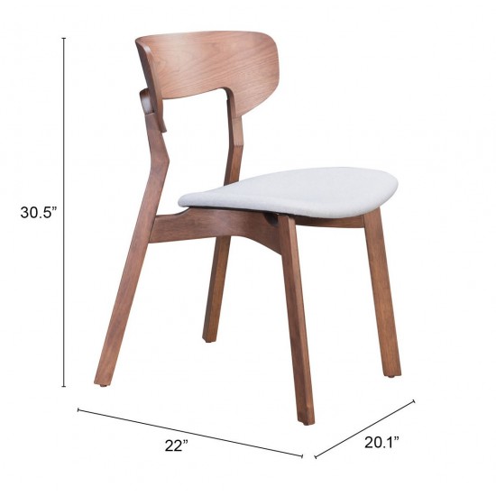 Russell Dining Chair (Set of 2) Walnut & Gray