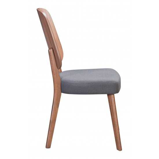 Alberta Dining Chair (Set of 2) Walnut & Dark Gray