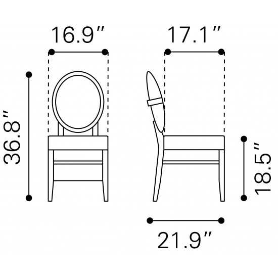 Regents Dining Chair (Set of 2) Walnut & Gray
