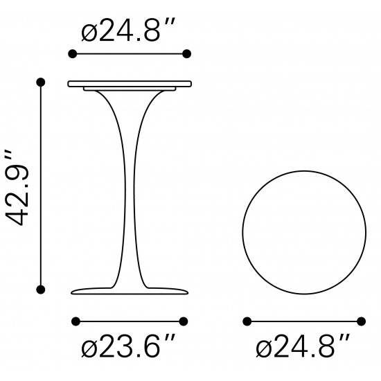 Dylan Bar Table White