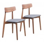 Newman Dining Chair (Set of 2) Walnut & Gray