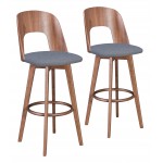 Anton Barstool (Set of 2) Walnut & Dark Gray