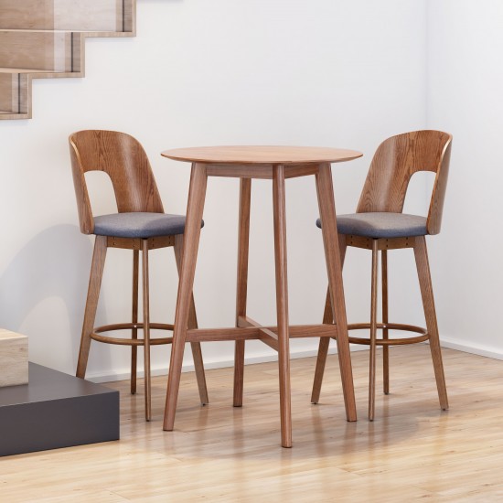 Anton Barstool (Set of 2) Walnut & Dark Gray