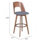 Anton Barstool (Set of 2) Walnut & Dark Gray