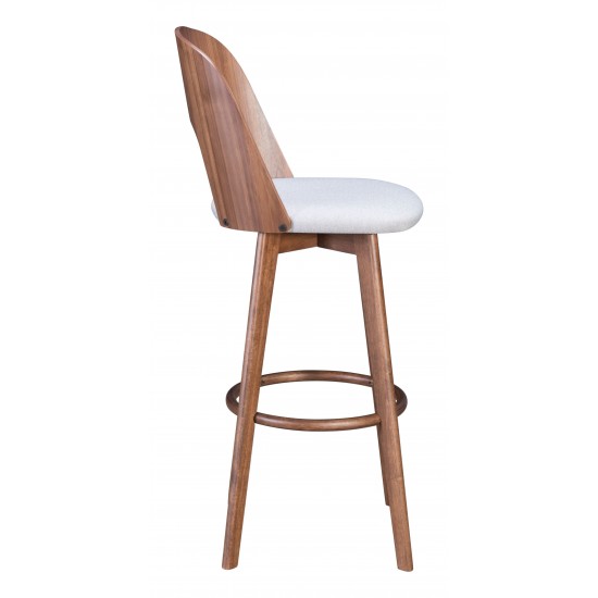 Anton Barstool (Set of 2) Walnut & Light Gray