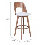 Anton Barstool (Set of 2) Walnut & Light Gray