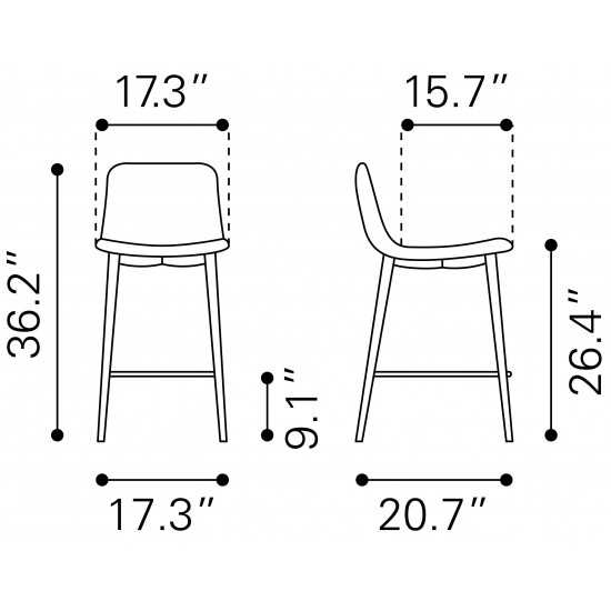 Tangiers Counter Chair (Set of 2) White